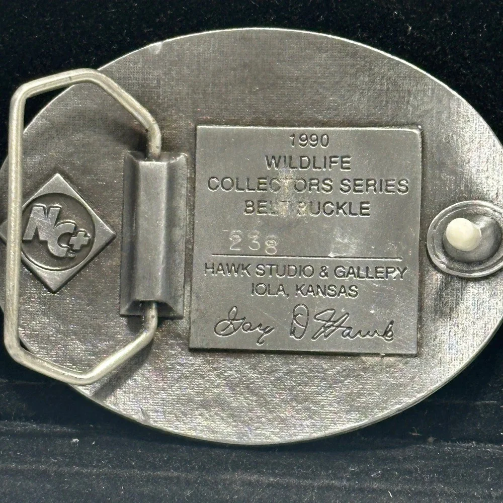 Vintage 1990 NC+ Hybrids Buffalo Bison Wildlife Collector Belt Buckle Gary Hawk
